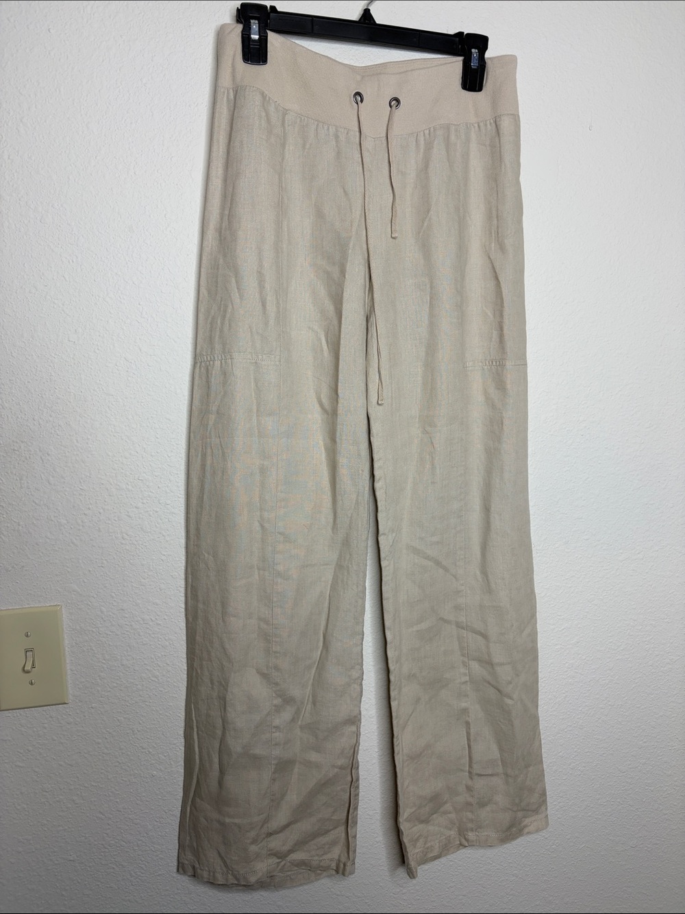 Eileen Fisher | Women’s Beige 100% Organic Linen Wide Leg Pants Size XS